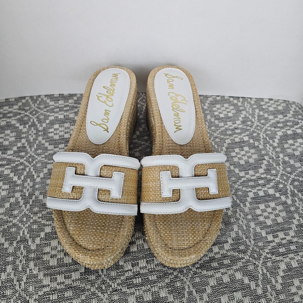 Sam Edelman Raffia Platform Slide Sandals